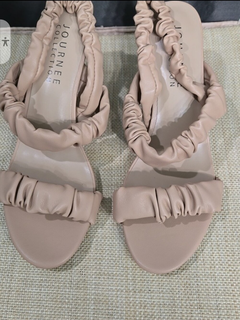 WEEKEND SALE! Journee Collection Ruched Nude Slingback Sandal